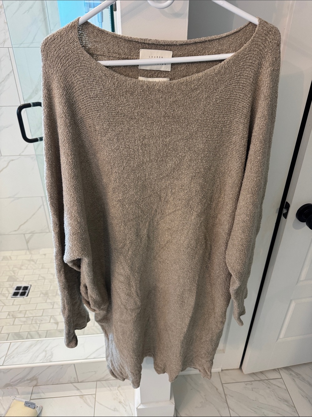 Lauren Manoogian Taupe Crewneck Knit Dress